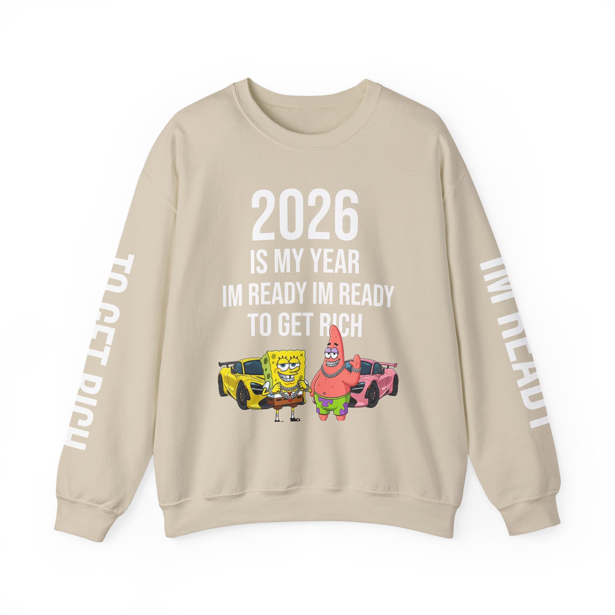 Unisex 2026 SponeBob"Im Ready To Get Rich" Sweatshirt