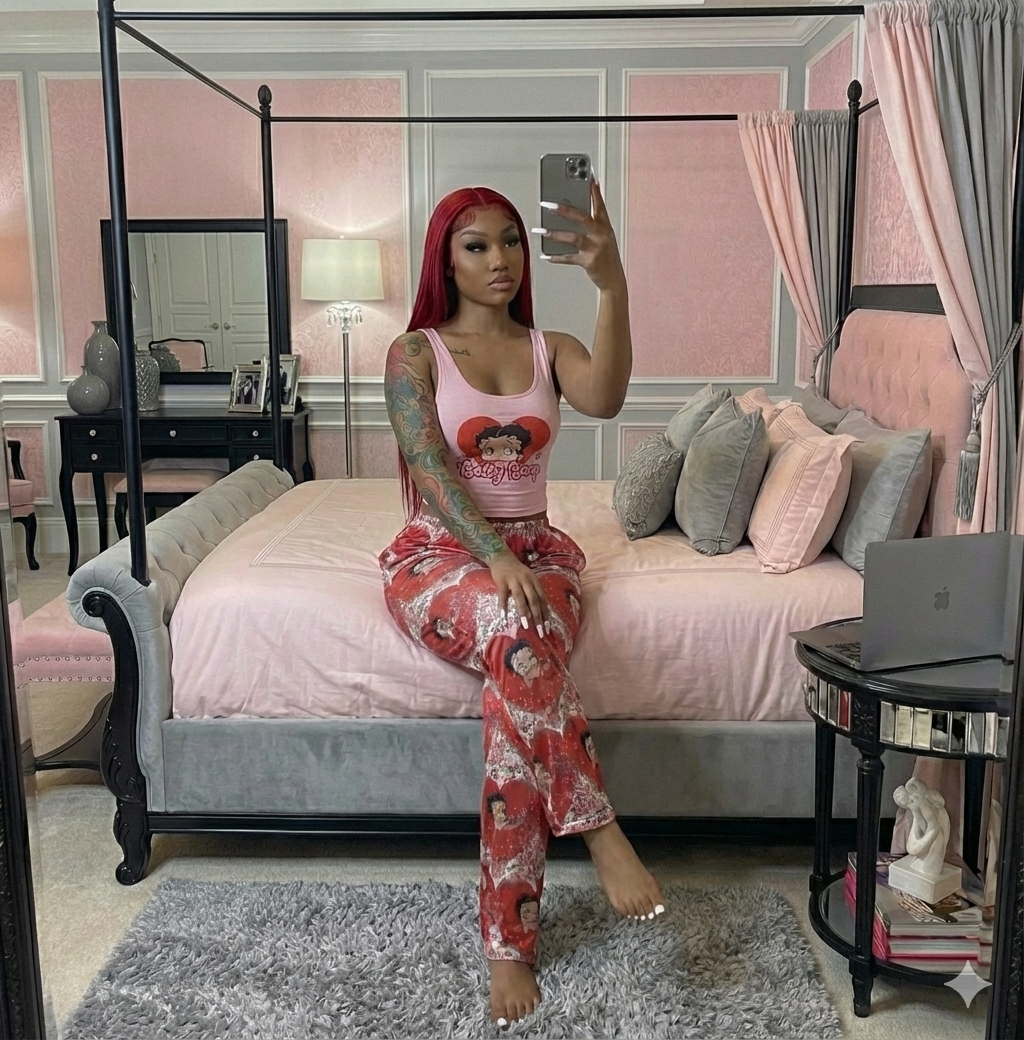 Sassy & Sweet: Betty Boop Iconic Heart Women's Pajama Strap Top Valentine's Collection