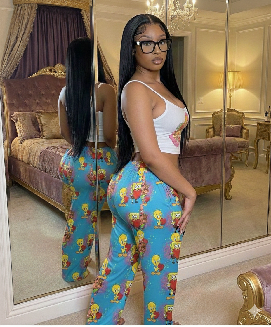 SpongeBob and Tweety Bird Love Women's Pajama Pants Valentine's Collection