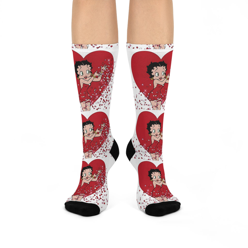 Sassy & Sweet: Betty Boop Iconic Heart Women's Cushioned Socks Valentine's Collection