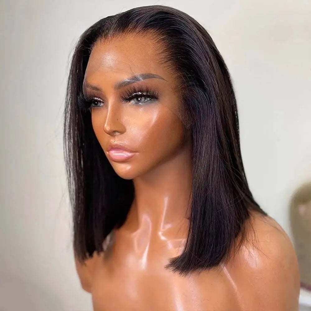 13X4 Lace Front Wig Pre Plucked Human Hair Wigs For Women Wigs Short Straight Bob Wigs Remy Brazilian Human Hair Wigs Sale 200%