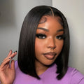Looking 13x4 Lace Frontal Wig Human Hair - 150% Density Short Straight Bob Hairstyle with Full Face Coverage, Brazilian Hair