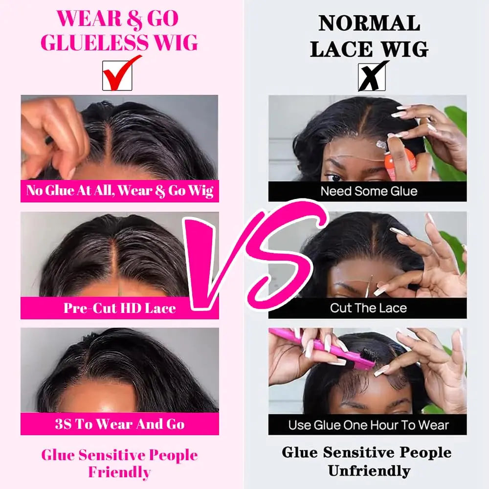 Wear and Go Glueless Wig Human Hair Pre Cut Ready to Wear 4x4 Lace Front Closure Wig Straight Glueless Wig Human Hair for Women